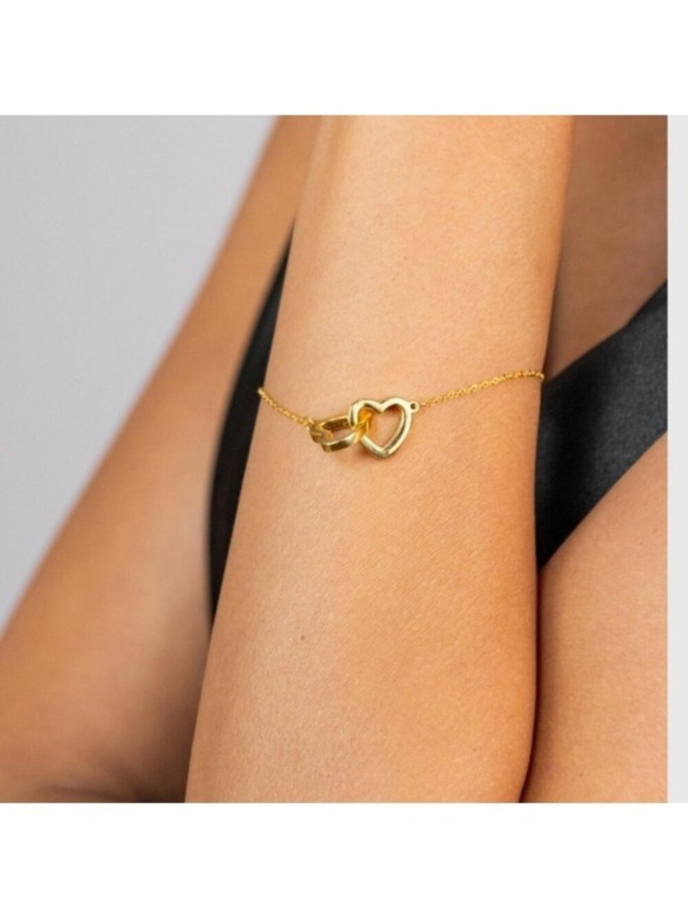 Silver Interlocking Heart Bracelet – Sterling Silver Adjustable